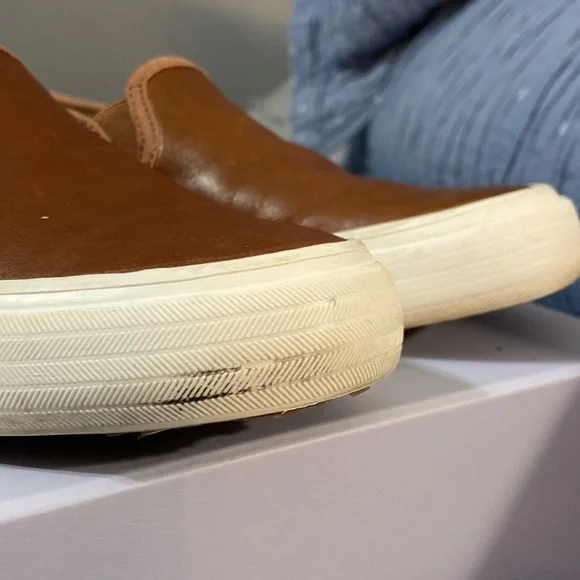 Women’s KEDS DOUBLE DECKER SLIP ON SNEAKER. SIZE 7 COGNAC LEATHER  STYLE WH63968 - Picture 8 of 10
